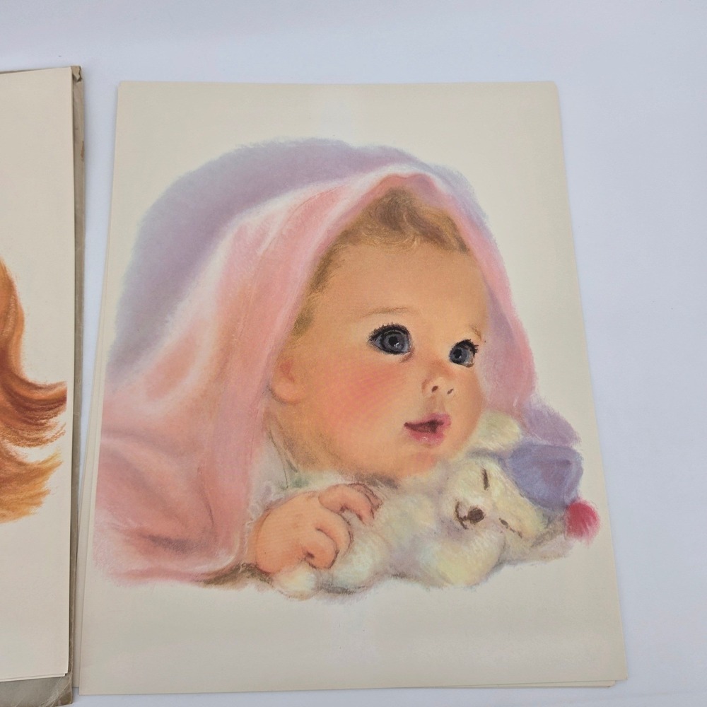Vintage Big Eye Children Art Prints Set of 5 Northern Paper Mills 1960s MCM - Picture 6 of 9